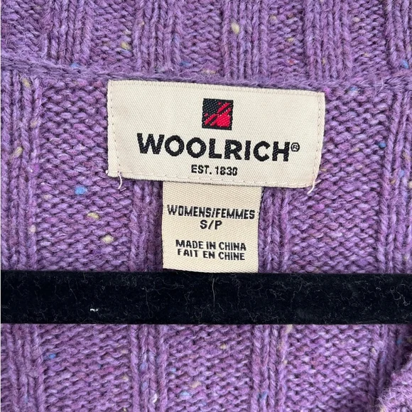 Woolrich Vintage Purple Speckled Snap V Neck Sweater Size Small - Picture 7 of 10